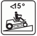 Do not operate on slopes over 15 degrees